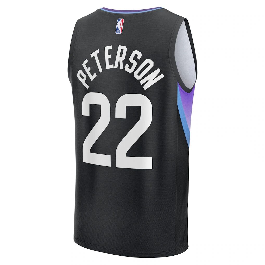 Darryn Peterson Utah Jazz Fashion7 Youth Fast Break Replica Jersey - Black - Statement Edition