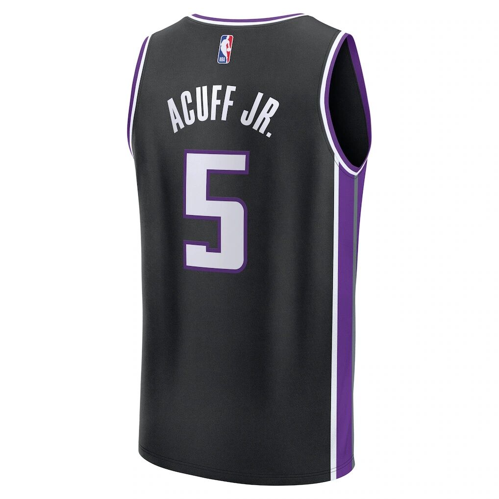 Darius Acuff Jr. Sacramento Kings Fashion7 Youth Fast Break Replica Jersey - Black - Icon Edition