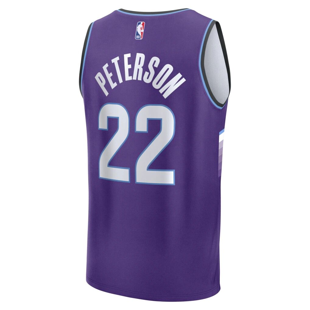 Darryn Peterson Utah Jazz Fashion7 Youth Fast Break Replica Jersey - Purple - Icon Edition