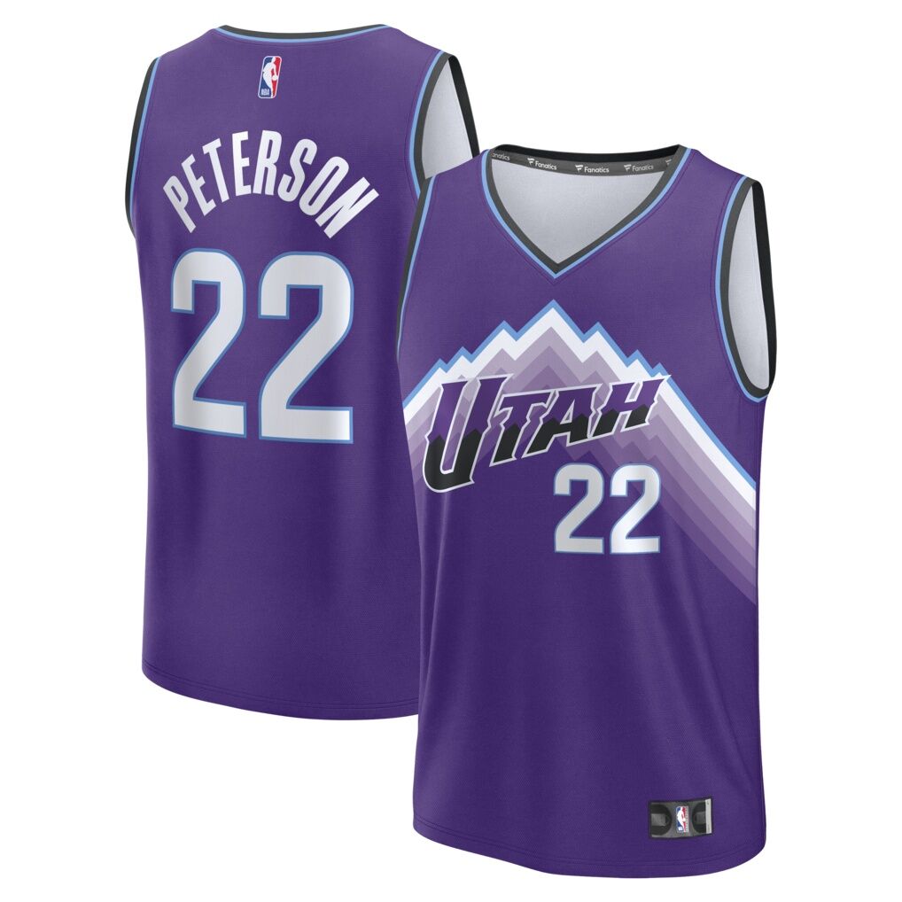 Darryn Peterson Utah Jazz Fashion7 Youth Fast Break Replica Jersey - Purple - Icon Edition