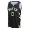 Brayden Burries Milwaukee Bucks Fashion7 Youth Fast Break Replica Jersey - Black - - Side View