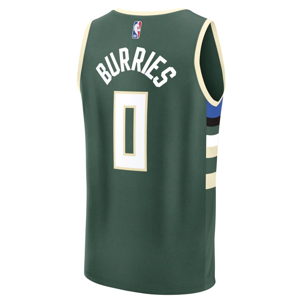 Brayden Burries Milwaukee Bucks Fashion7 Youth Fast Break Replica Jersey - Hunter Green - Icon Edition