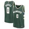 Brayden Burries Milwaukee Bucks Fashion7 Youth Fast Break Replica Jersey - Hunter Green - - Front View