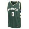 Brayden Burries Milwaukee Bucks Fashion7 Youth Fast Break Replica Jersey - Hunter Green - - Side View