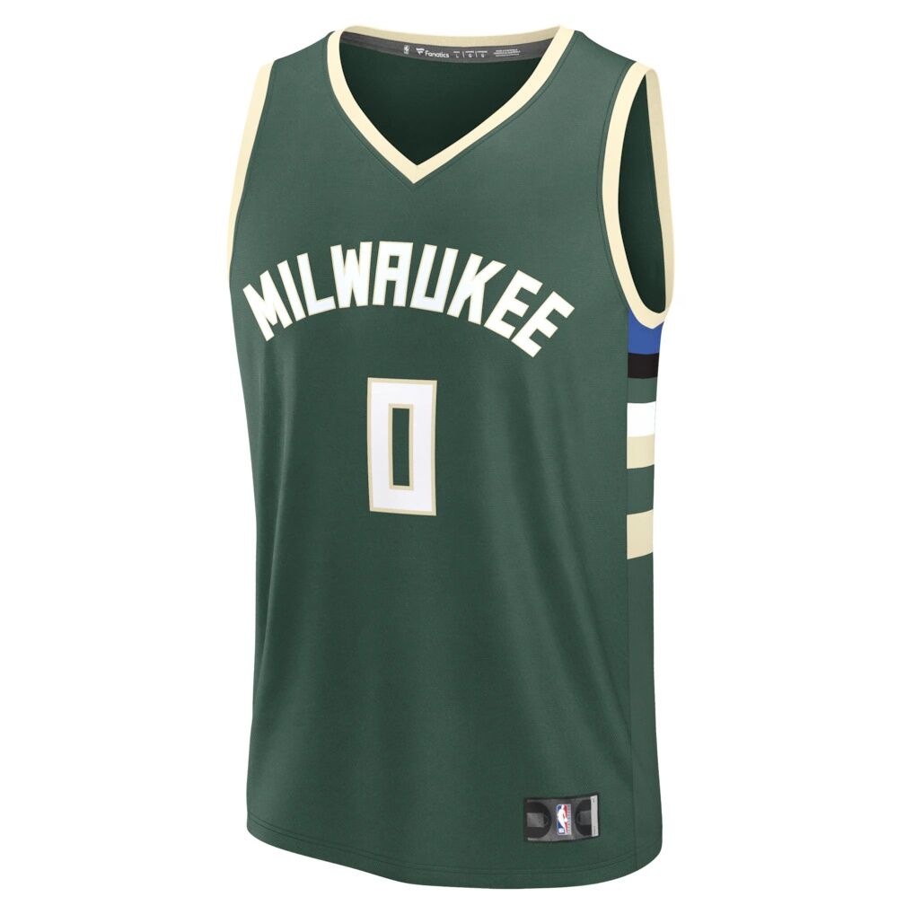 Brayden Burries Milwaukee Bucks Fashion7 Youth Fast Break Replica Jersey - Hunter Green - Icon Edition