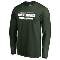 Utah Valley Wolverines Team Strong Long Sleeve T-Shirt - Green - Front View
