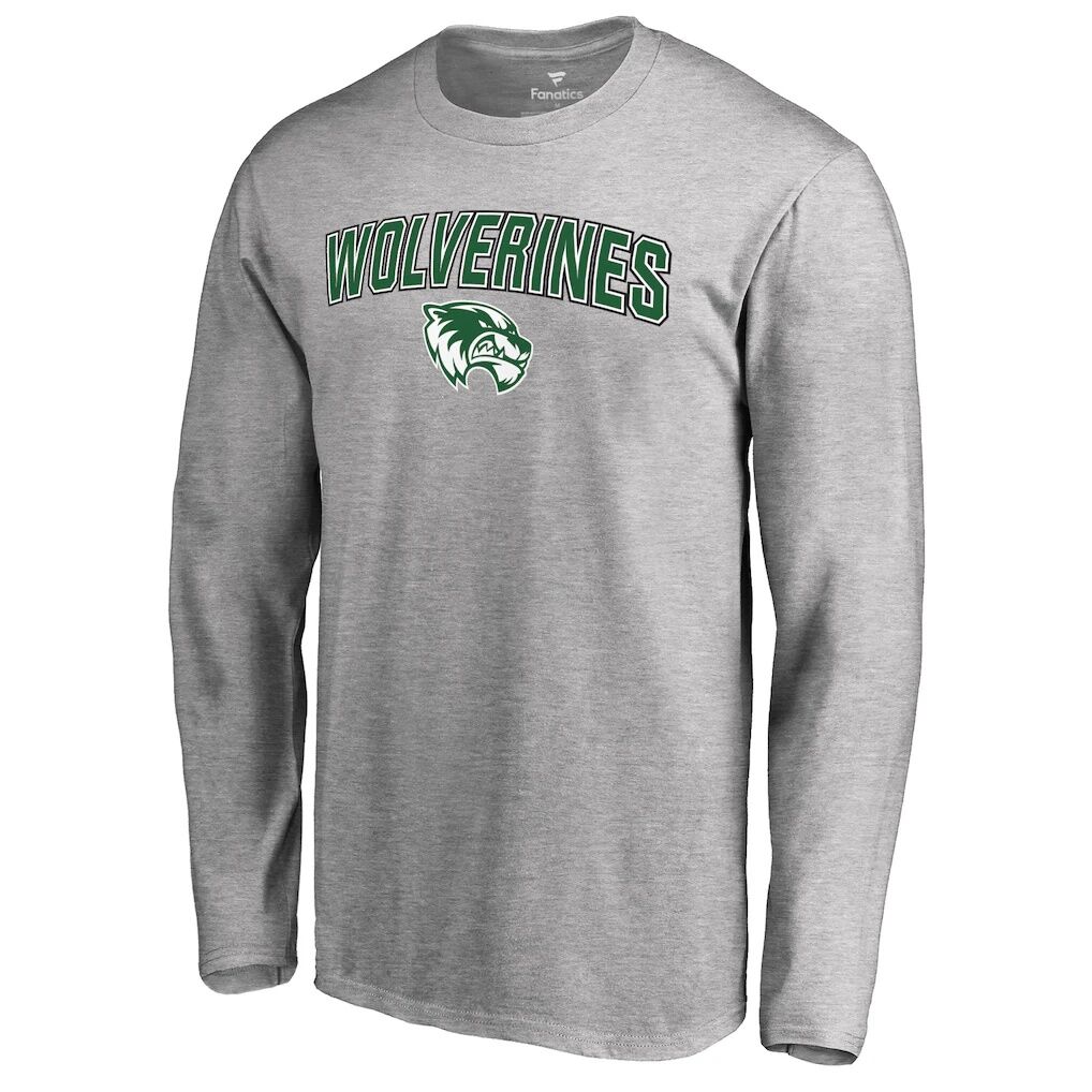 Utah Valley Wolverines Proud Mascot Long Sleeve T-Shirt - Ash