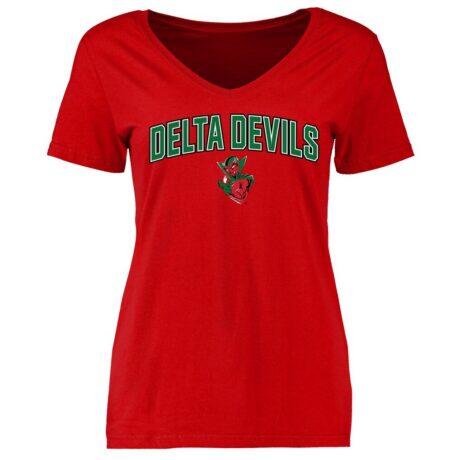 Mississippi Valley State Delta Devils Women's Proud Mascot T-Shirt - Red - Front View
