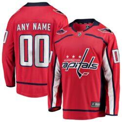 Washington Capitals Fashion7 Home Breakaway Custom Jersey - Red - Front View