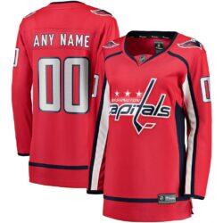 Washington Capitals Fashion7 Women's Home Breakaway Custom Jersey - Red - Front View