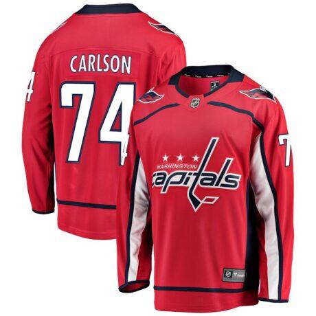 John Carlson Washington Capitals Fashion7 Home Breakaway Player Jersey - Red - Front View
