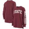 Mississippi State Bulldogs Pressbox Women's Two-Hit Canyon Long Sleeve T-Shirt - - Front View