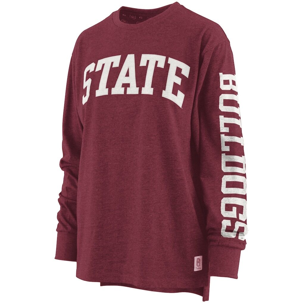 Mississippi State Bulldogs Pressbox Women's Two-Hit Canyon Long Sleeve T-Shirt - Maroon