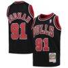 Dennis Rodman Chicago Bulls Mitchell & Ness Youth 1997-98 Hardwood Classics Swingman Jersey - Black - Front View