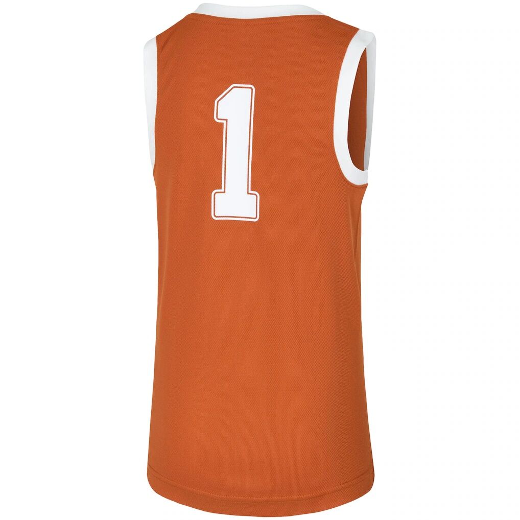 #1 Texas Longhorns Nike Youth Replica Team Basketball Jersey