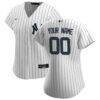 New York Yankees Nike Women's Home Replica Custom Jersey - White - Front View