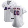 New York Mets Nike Women's Home Replica Custom Jersey - White - Front View