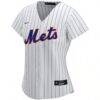 New York Mets Nike Women's Home Replica Custom Jersey - White - Side View