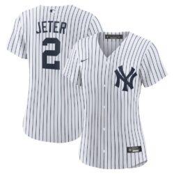 Derek Jeter New York Yankees Nike Women's Home Replica Player Name Jersey - White/Navy