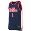 #1 Ole Miss Rebels Nike Replica Basketball Jersey - Navy - Side View