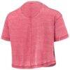 Alabama Crimson Tide Pressbox Women's Edith Vintage Burnout Crop T-Shirt - Crimson - Detail View