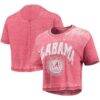 Alabama Crimson Tide Pressbox Women's Edith Vintage Burnout Crop T-Shirt - Crimson - Front View