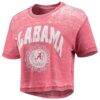 Alabama Crimson Tide Pressbox Women's Edith Vintage Burnout Crop T-Shirt - Crimson - Side View