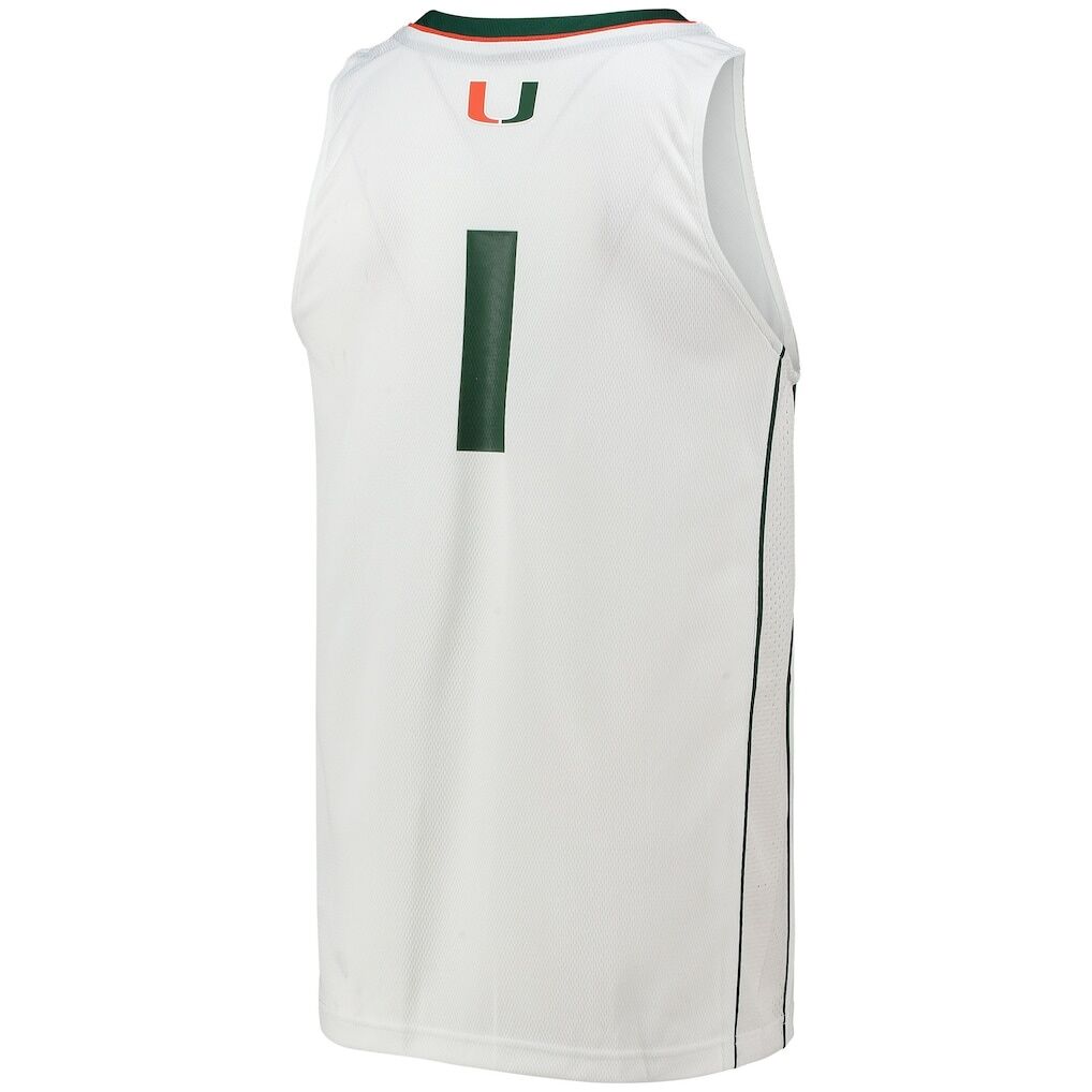 #1 Miami Hurricanes adidas Team Swingman Basketball Jersey