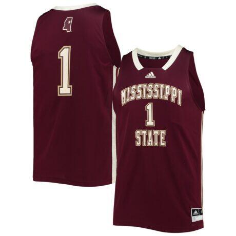 #1 Mississippi State Bulldogs adidas Reverse Retro Jersey - - Front View