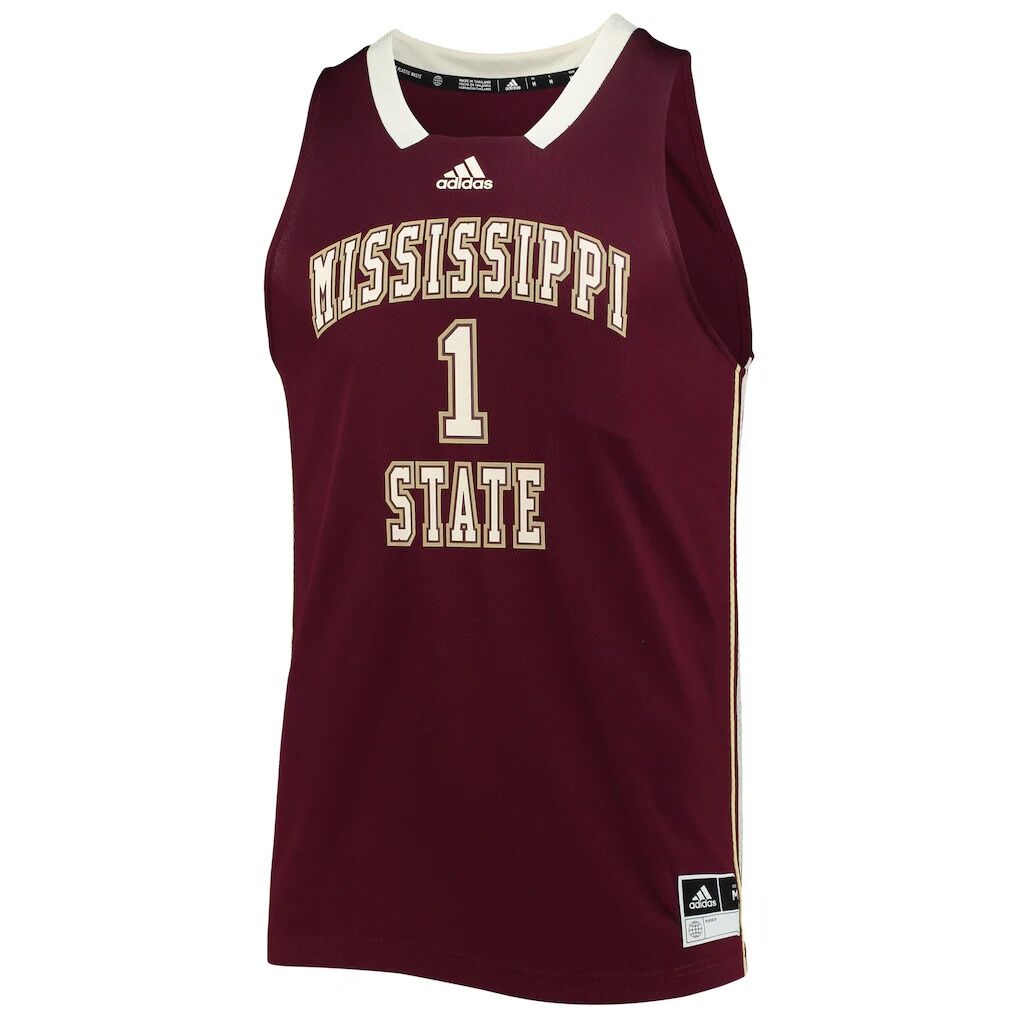 #1 Mississippi State Bulldogs adidas Reverse Retro Jersey - Maroon