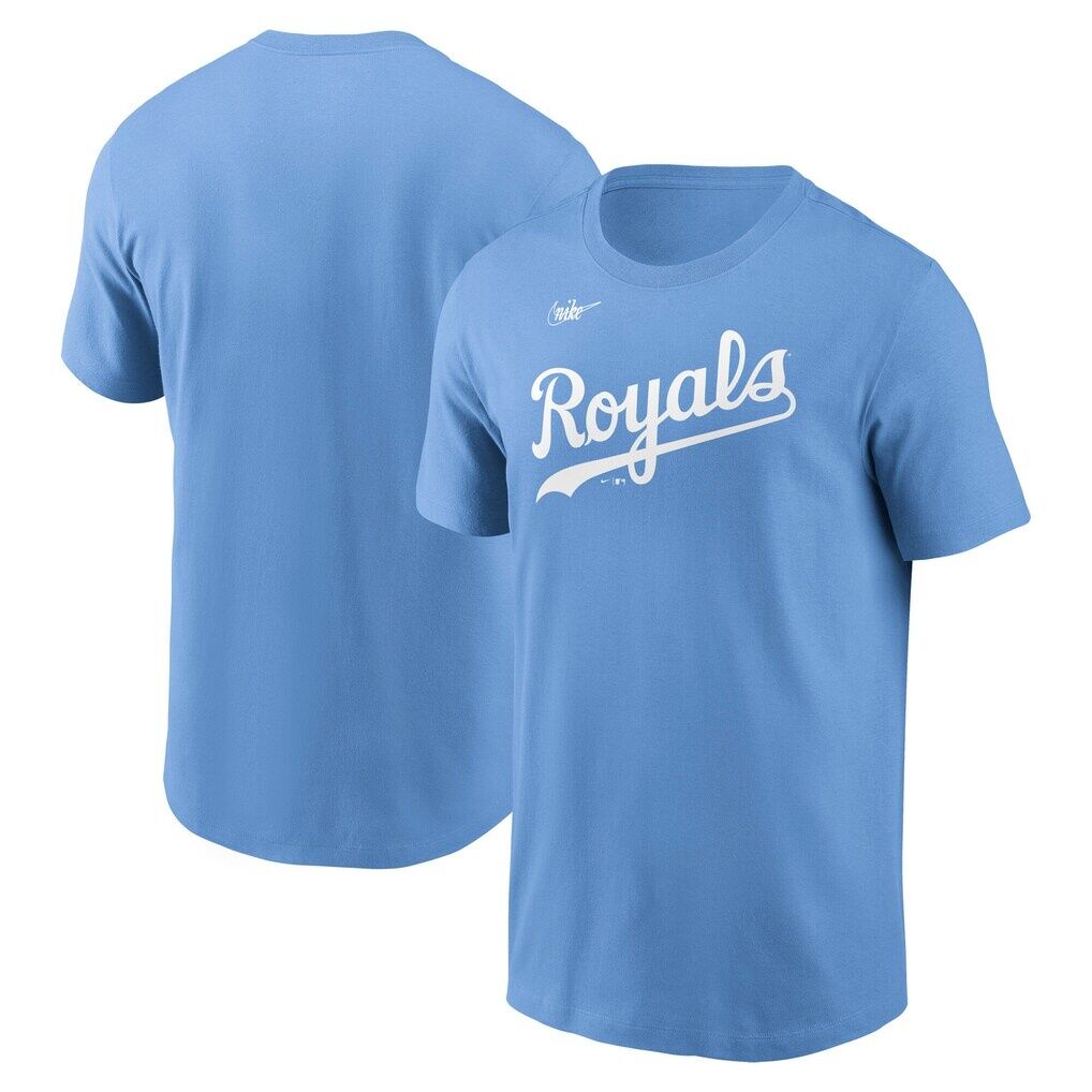 Kansas City Royals Nike Cooperstown Collection Wordmark T-Shirt - Light Blue