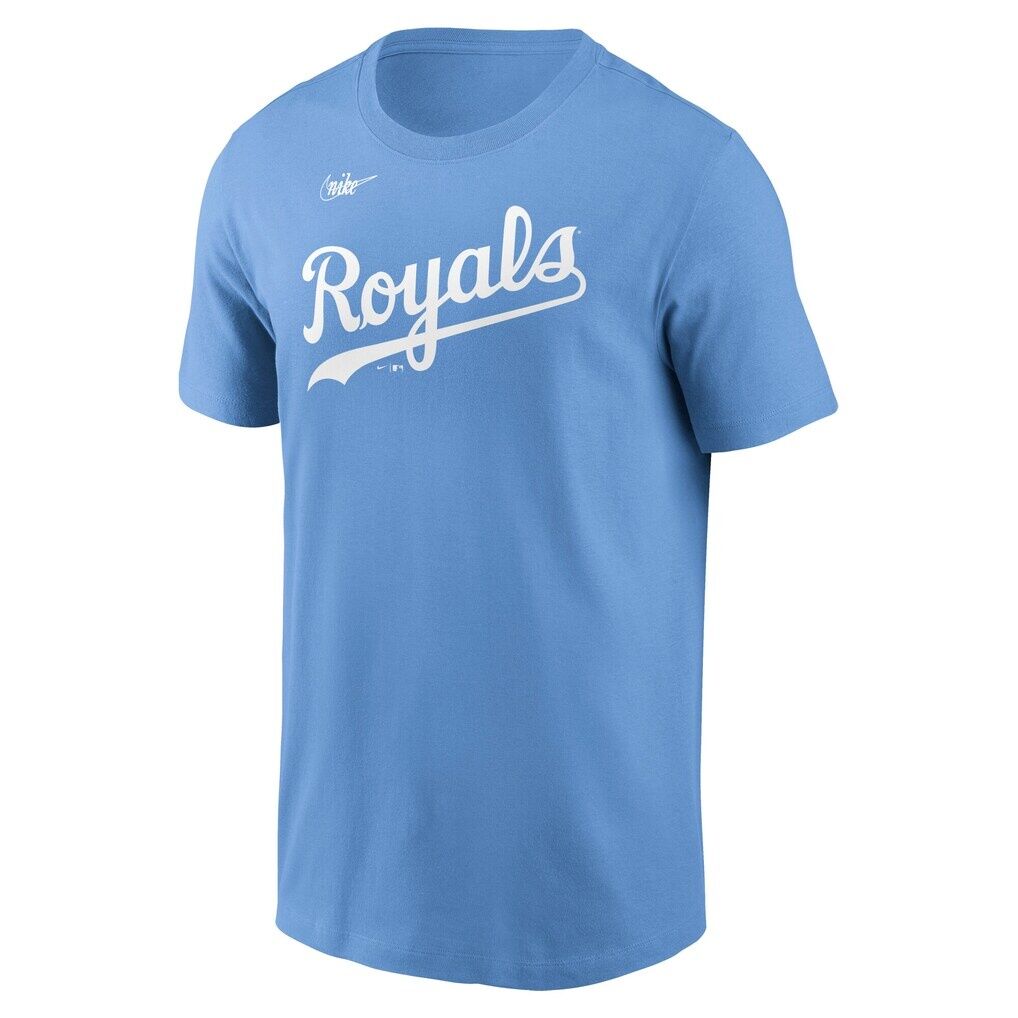 Kansas City Royals Nike Cooperstown Collection Wordmark T-Shirt - Light Blue