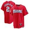Jazz Chisholm Jr. Miami Marlins Nike City Connect Replica Jersey - Red - Front View