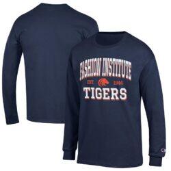 SUNY Fashion Institute of Technology Tigers Champion Jersey Est. Date Long Sleeve T-Shirt - Navy - Front View