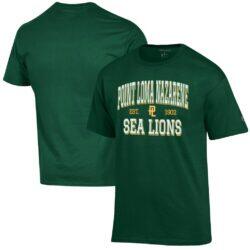 Point Loma Sea Lions Champion Est. Date Jersey T-Shirt - Green - Front View