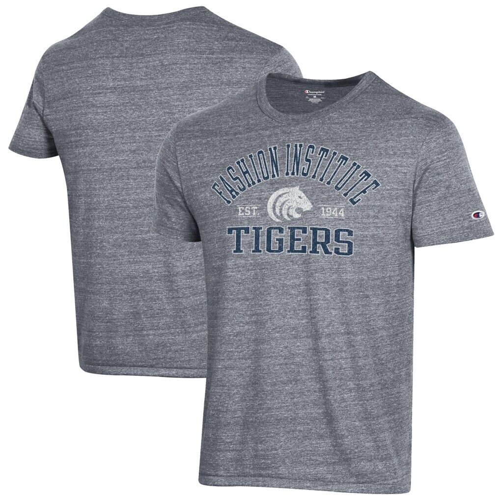 SUNY Fashion Institute of Technology Tigers Champion Ultimate Tri-Blend T-Shirt - Heathered Gray