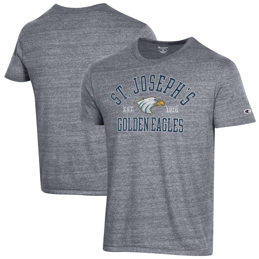 St. Joseph's College Long Island Golden Eagles Champion Ultimate Tri-Blend T-Shirt - Heathered Gray