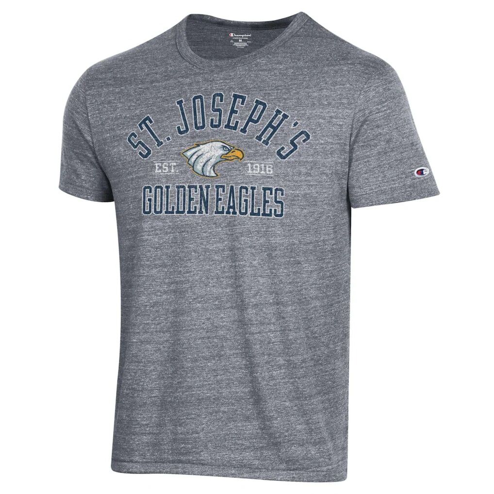St. Joseph's College Long Island Golden Eagles Champion Ultimate Tri-Blend T-Shirt - Heathered Gray