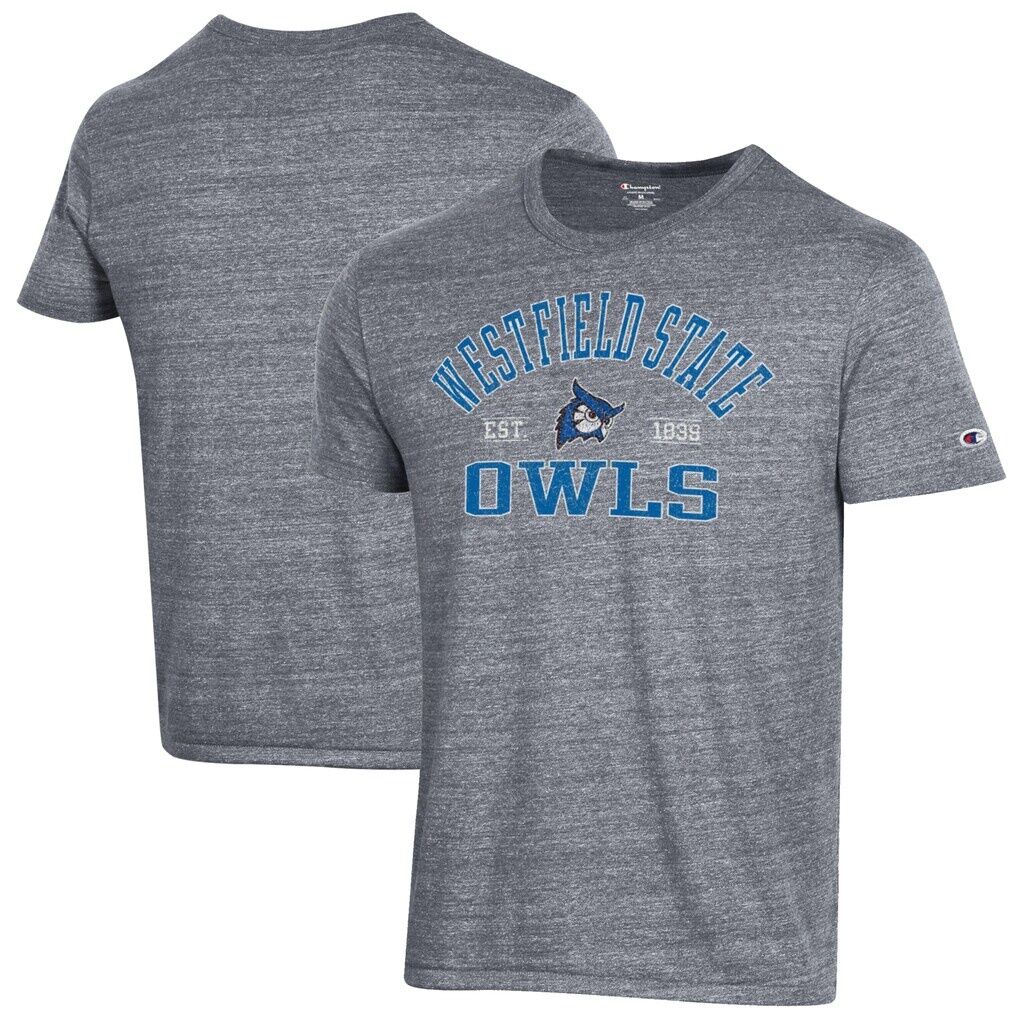 Westfield State Owls Champion Ultimate Tri-Blend T-Shirt - Heathered Gray