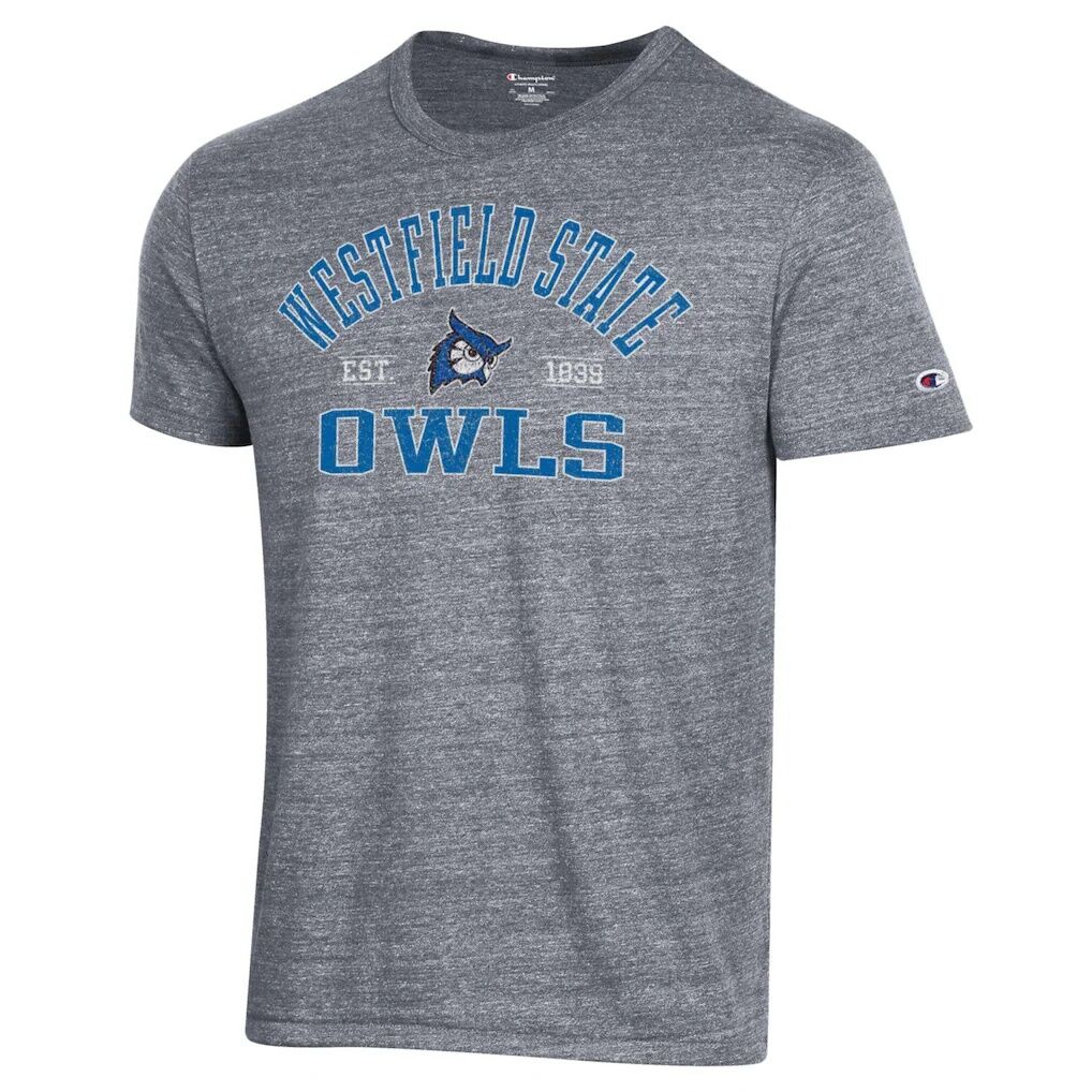 Westfield State Owls Champion Ultimate Tri-Blend T-Shirt - Heathered Gray
