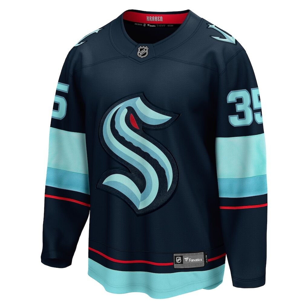 Joey Daccord Seattle Kraken Fashion7 Home Breakaway Player Jersey - Deep Sea Blue