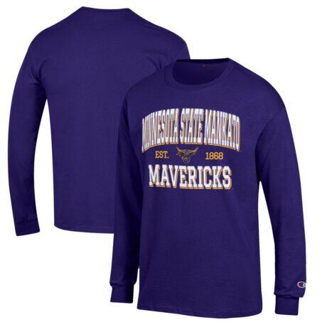 Minnesota State University, Mankato Champion Jersey Long Sleeve T-Shirt - Purple - Front View