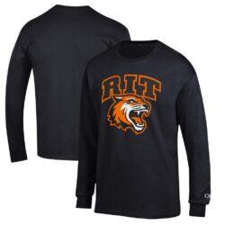 Rochester Institute of Technology Tigers Champion Jersey Long Sleeve T-Shirt - Black - Front View