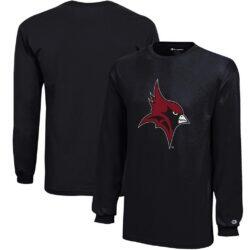 St John Fisher Cardinals Champion Youth Jersey Long Sleeve T-Shirt - Black - Front View