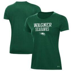 Wagner College Seahawks Under Armour Women's Performance T-Shirt - Green - Front View