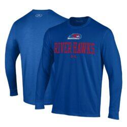 UMass Lowell River Hawks Under Armour Performance Long Sleeve T-Shirt - Blue - Front View