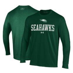 Wagner College Seahawks Under Armour Performance Long Sleeve T-Shirt - Green - Front View