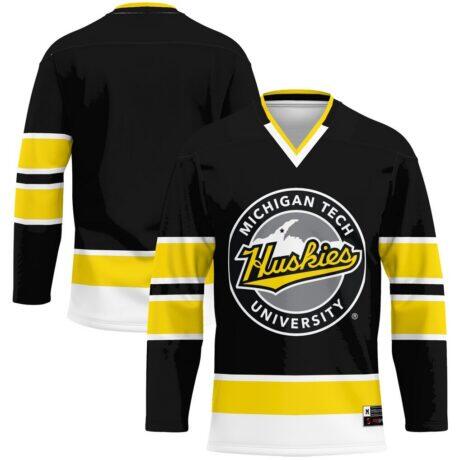 Michigan Tech Huskies GameDay Greats Hockey Jersey - Gold - Front View