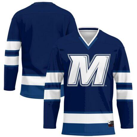 Monmouth Hawks GameDay Greats Hockey Jersey - Navy - Front View
