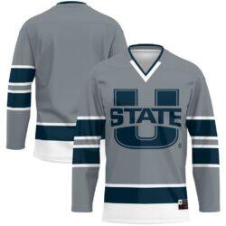 Utah State Aggies GameDay Greats Hockey Jersey - Blue - Front View